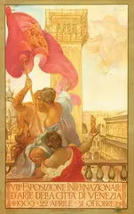 Adolfo de Carolis, VIIIa Esposizione Internazionale d'Arte Della Citta' De Venezia, 1909, poster