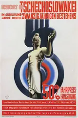 Arch Jonás, Besuchet Die Tschechoslowakei, 1938, poster