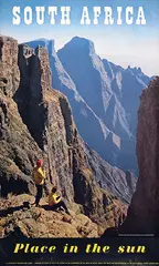 Satour, South Africa Place in the sun. Sentinel Peak, Drakensberg, Natal, poster