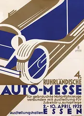 Joseph (Jo) Pieper, 4. Ruhrländische Auto-Messe Essen, 1932, poster