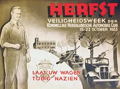 Gelder, Herfst Veiligheidsweek der KNAC Koninklijke Nederlandsche Automobiel Club, 1933, poster