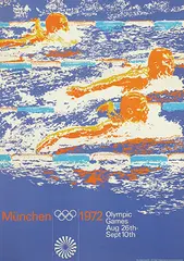 Herbert Graaf, Olympic Games München 1972, swimming, 1971, poster