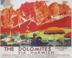 Ludwig Hohlwein, The Dolomites via Harwich, poster