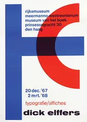 rijksmuseum meermanno-westreenianum, typografie/affiches dick elffers by Dick Elffers, 1967, poster, sold Jun 2019