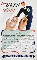 Herman Nijgh, Nederlandsche Spoorwegen Uw Geld terug, 1942, poster