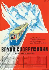 V. Reindl, Bayer. Zugspitzbahn, 1954, poster