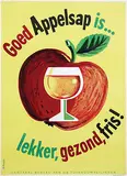 Wim Michels, Goed Appelsap is? lekker, gezond, fris!, 1954, poster