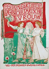 A. Lüske, Abonneert u op De Proletarische Vrouw, poster
