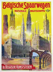 S. Rader, Belgische Spoorwegen De Belgische Kunststeden, poster