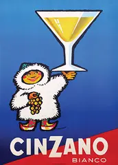 Pièrre Monnerat, Cinzano Bianco, 1956, poster