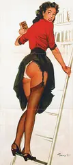 Pierre-Laurent Brenot, without text (pin-up on ladder), poster