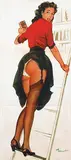 Pierre-Laurent Brenot, without text (pin-up on ladder), poster