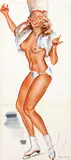 Pierre-Laurent Brenot, without text (pin-up skating), 1951, poster