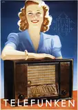 Telefunken (blond lady/radio) by Initials Hm, poster, sold Jan 2019