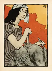 without text (La Sculpture) by Eugene Grasset, 1898, poster, sold Jan 2019