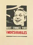 Nous Sommes Tous indésirables (Daniel Cohn-Bendit with a sarcastic smile) by l'Atelier populaire de l'Ex-Ecole des Beaux-Arts, 1968, poster, sold Jan 2019
