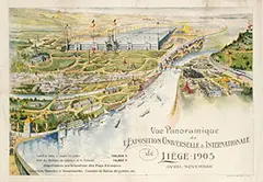 Initials HIBs, Vue Panoramique de l'Exposition Universelle & Internationale de Liège, 1905, poster
