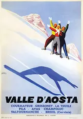 Mario Puppo, Valle D'Aosta, 1954, poster
