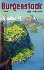 Ernst Otto, Burgenstock Lucerne, 1940, poster