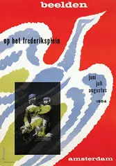 Wim Brusse, beelden op het frederiksplein, 1954, poster