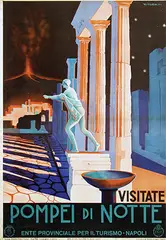 Giuseppe Riccobaldi, Visitate Pompei di Notte, 1948, poster
