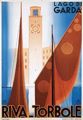 Giuseppe Riccobaldi, Riva-Torbole Lago di Garda, 1936, poster