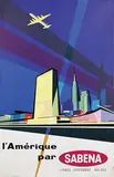 l'Amérique par Sabena by Gaston vanden Eynde & C. Pub, 1956, poster, sold Jan 2019