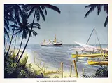 N.V. Koninklijke Paketvaart-Maatschappij "Van Riebeeck" by Studio Certo & Reinaud Westra, poster, sold Jan 2019