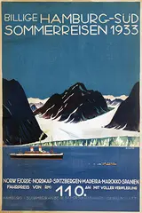 Henry Ehlers, HSDG Hamburg-Süd Billige Sommerreisen, 1933, poster