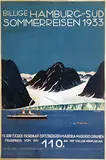 Henry Ehlers, HSDG Hamburg-Süd Billige Sommerreisen, 1933, poster