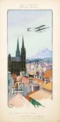 Marguerite Gamy, Paris - Puy-de-Dome Renault gagne le Grand Prix Michelin sur biplan M. Farman magneto Bosch, helice Chauviere, 1911, poster
