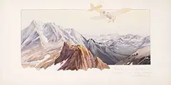 M. Campion, O. Bider traverse les Pyrenées sur monoplan Blériot enduit a l'Emaillite moteur Gnome, 1913, poster