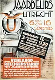 Henri C. Pieck, Jaarbeurs Utrecht Verlaagd Reizigerstarief Nederlandsche Spoorwegen, 1926, poster