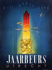 Jan Lavies, Jaarbeurs Utrecht 2-11 april, 1946, poster