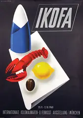 Hermann P.G. Schneider, IKOFA Int. Kolonialwaren-u. Feinkost Ausstellung/München, 1960, poster