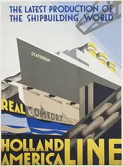 Adrianus J. van 't Hoff, Holland America Line Statendam, 1928, poster