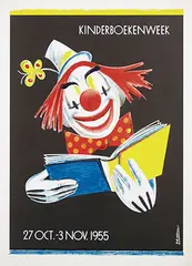 Piet Worm, Kinderboekenweek, 1955, poster