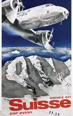 Herbert Matter, Swissair venez en Suisse par avion, 1981, poster