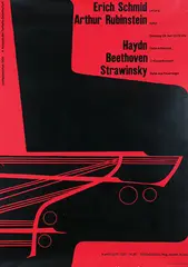 Josef Müller-Brockmann, Junifestwochen 4. Konzert der Tonhalle-Gesellschaft, 1954, poster