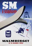 Frank Bommelin & Per Werle, SM i slalom Malmberget, 1955, poster