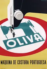 Oliva Máquina de Costura Portuguesa (Portuguese Sewing Machine) by Alberto Cardoso, 1956, poster, sold Jan 2019