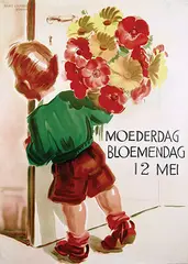 Hans Looser, Moederdag Bloemendag, 1948, poster