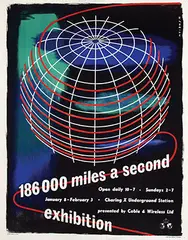 Frederic H. K. Henrion, 186000 miles a second exhibition, 1945, poster