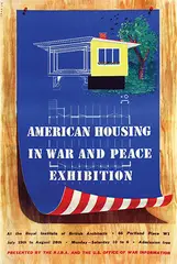 Frederic H. K. Henrion, American Housing in War and Peace Exhibition, poster