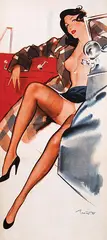Pierre L. Brenot, without text (pin-up car), 1950, poster