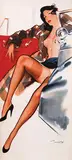 Pierre L. Brenot, without text (pin-up car), 1950, poster