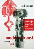 Willem Sandberg, stedelijk museum. moderne kunst nieuw + oud, 1955, poster