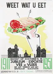 Pribo Studio, Weet wat u eet. Jubileum-Expositie Vee en Vlees, 1951, poster