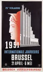 Internationale Jaarbeurs Brussel by Leo Marfurt, 1951, poster, sold Jun 2018