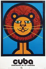 Jorge Hernandez, Cuba Zoologico de la Habana (lion), 1974, poster